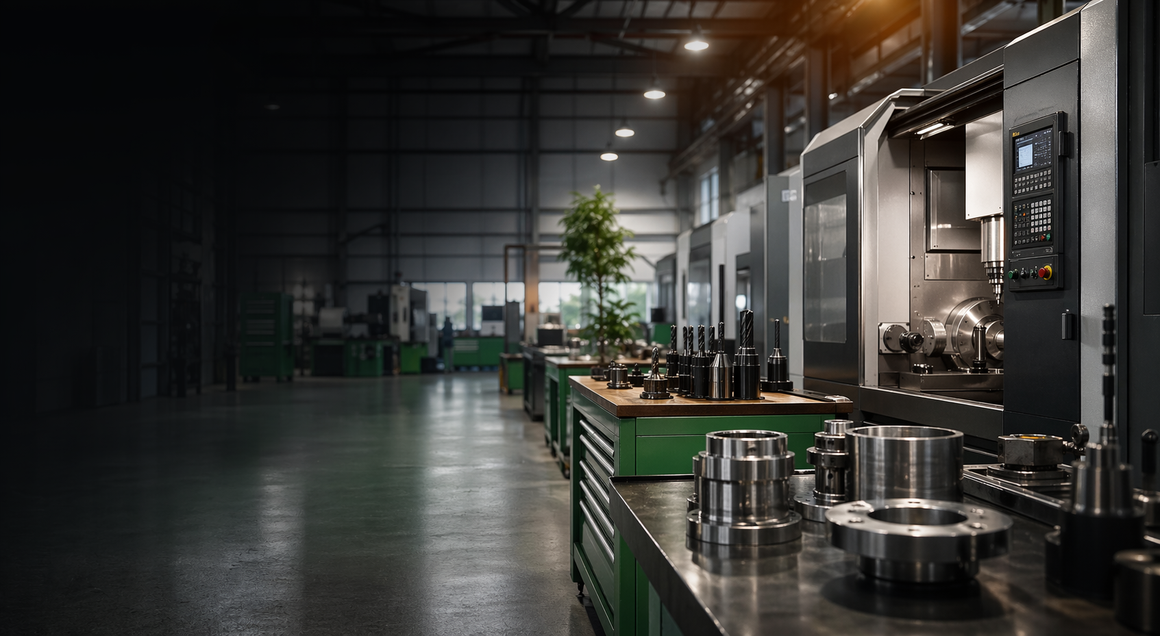 Modern industrial manufacturing workshop